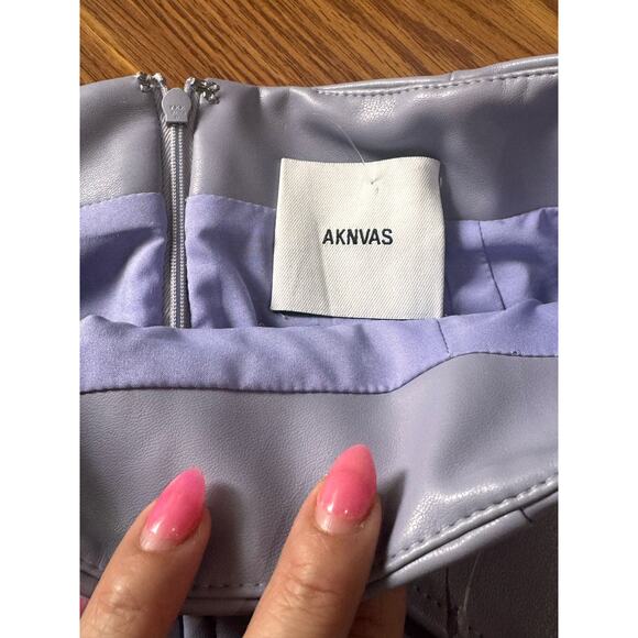 ANKVAS periwinkle cherry faux leather mini skirt size 2 / XS - Picture 12 of 13